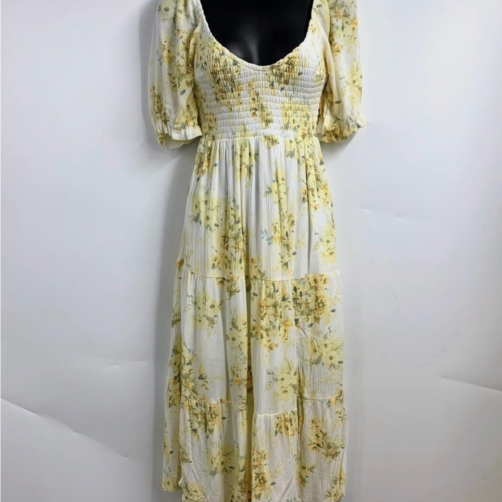 Abercrombie & Fitch Yellow Floral Maxi Dress